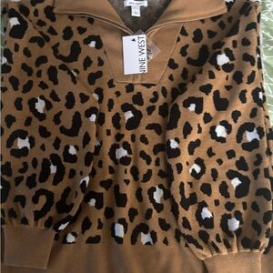 Nine West Leopard Print Sweater
